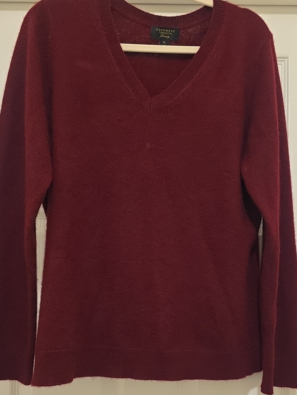 Charter Club Cashmere Luxury V-Neck Sweater - Wine